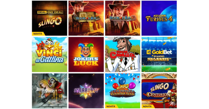 Jeux proposés sur Goldbet